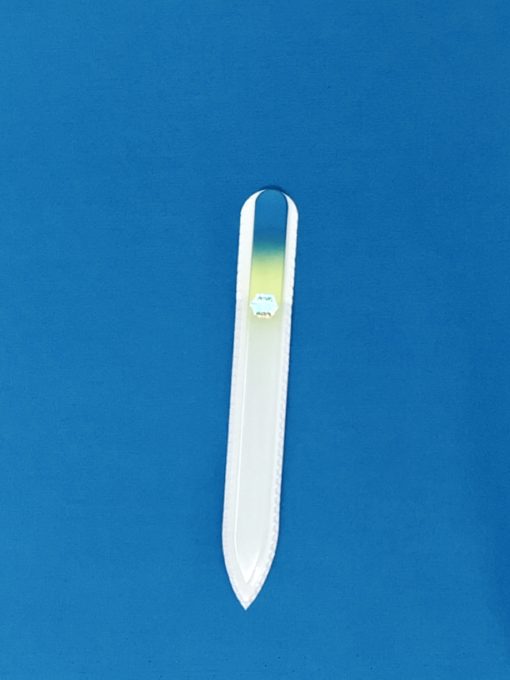 Tiki Hut Medium Glass Nail File by Top Notch Nail Files. Top Notch Files are made in Czech Republic and patented.