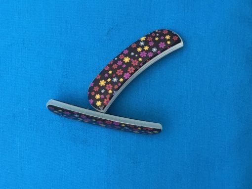 Crescent Groove Glass Nail File - Flower Power