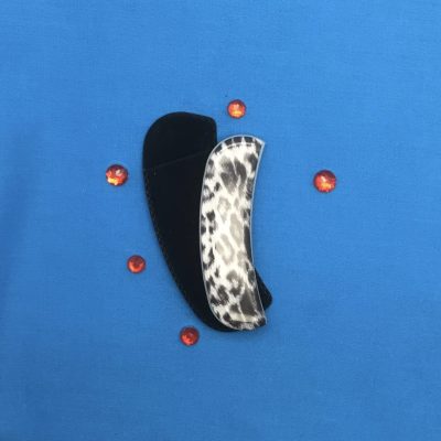 Crescent Groove Glass Nail File Snow Leopard