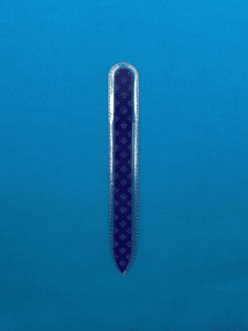 Cobalt Blue Trellis Single Sided Medium Glass Nail File