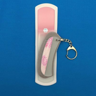 Bubblicious Mums Set of 2 - XL Glass Foot Scraper Pumice and Crescent Groove & Surface Glass Nail File Keychain