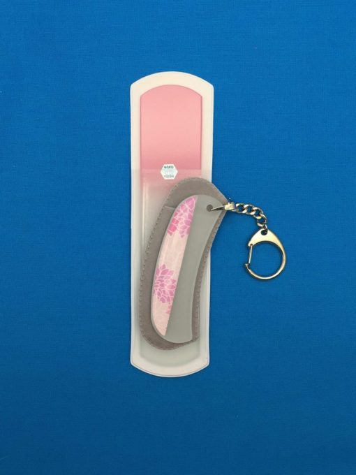 Bubblicious Mums Set of 2 - XL Glass Foot Scraper Pumice and Crescent Groove & Surface Glass Nail File Keychain