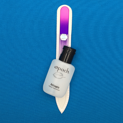 Meet The Royals Medium Glass Nail File and Hand Sanitizer Sample by Epoch