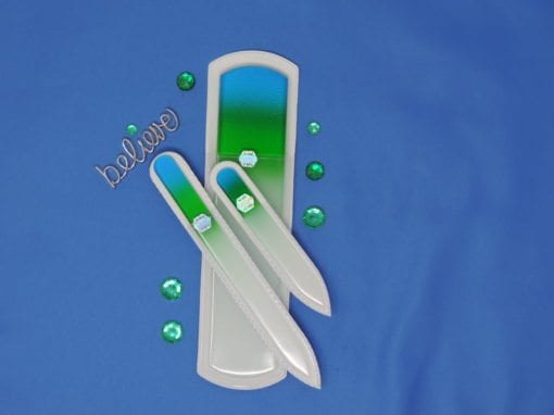 Dublin Over With Laughter Set of 3 files by Top Notch Nail Files. Patented Glass files made in Czech Republic.