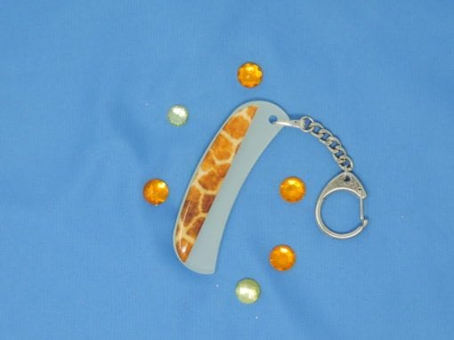 Giraffe Groove and Surface Glass Nail File Key Chain