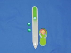 Margarita Glass Engraved Lime Medium Glass Nail File by Top Notch Nail Files