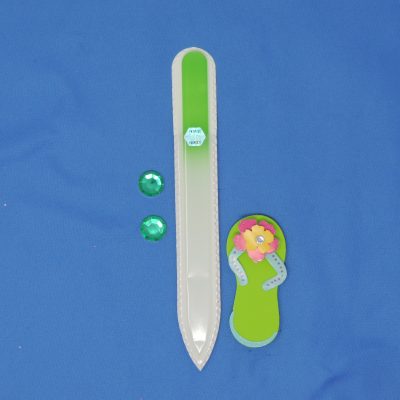 Margarita Glass Engraved Lime Medium Glass Nail File by Top Notch Nail Files
