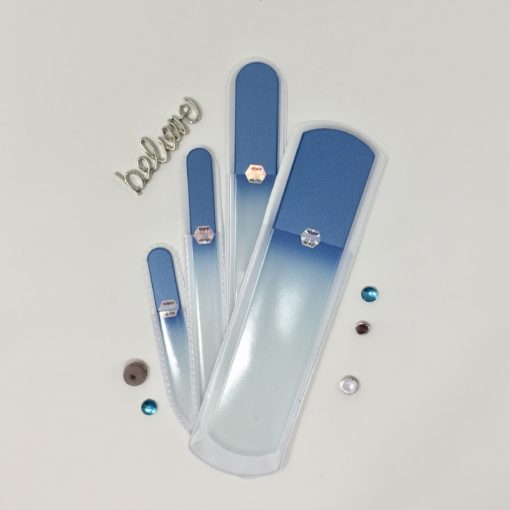 Blue Thistle – Set of 4 – Glass Nail Files and Pumice Files by Top Notch Nail Files
