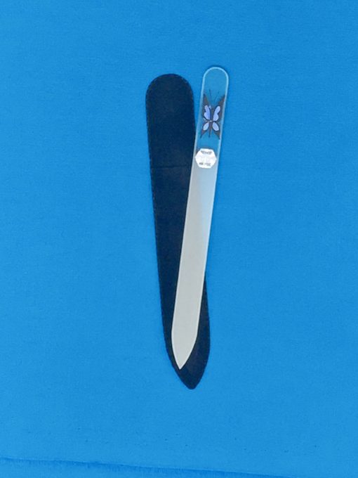 Blue Monarch-y Hand Painted by Top Notch Nail Files. Top Notch files are the original, authentic glass files made in Czech Republic and patented by Top Notch Nail Files. Top Notch files are the original, authentic glass files made in Czech Republic and patented.