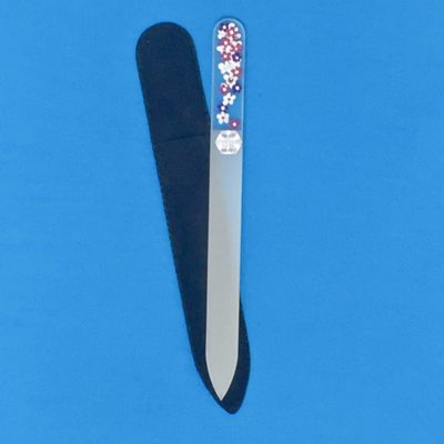 Flower Power Hand Painted Medium Glass Nail File by Top Notch Nail Files. Top Notch files are the original, authentic glass files made in Czech Republic and patented.